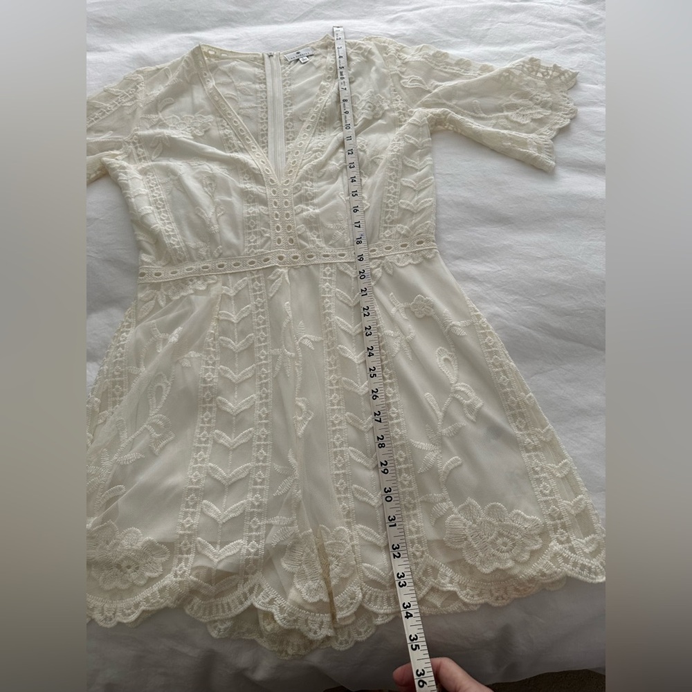 Socialite Lace Romper, cream, size L - Picture 9 of 9